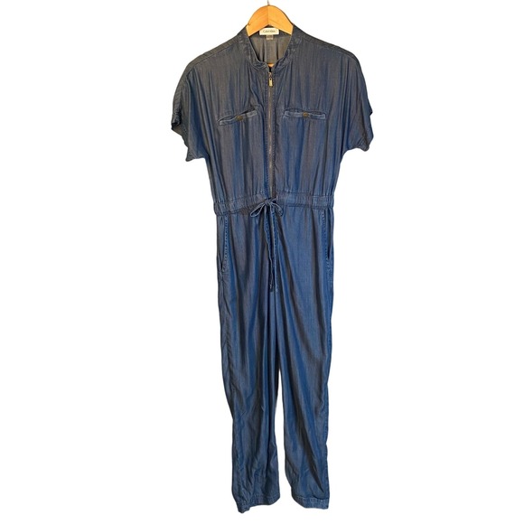 Calvin Klein Jumpsuit Womens Blue Short Sleeve Drawstring Waist Casual - Picture 1 of 13